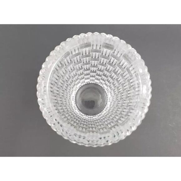 Tiffany & Co Crystal Vase 8" Cylinder Basket Weave Signed /Heavy Made in Germany - Picture 4 of 7